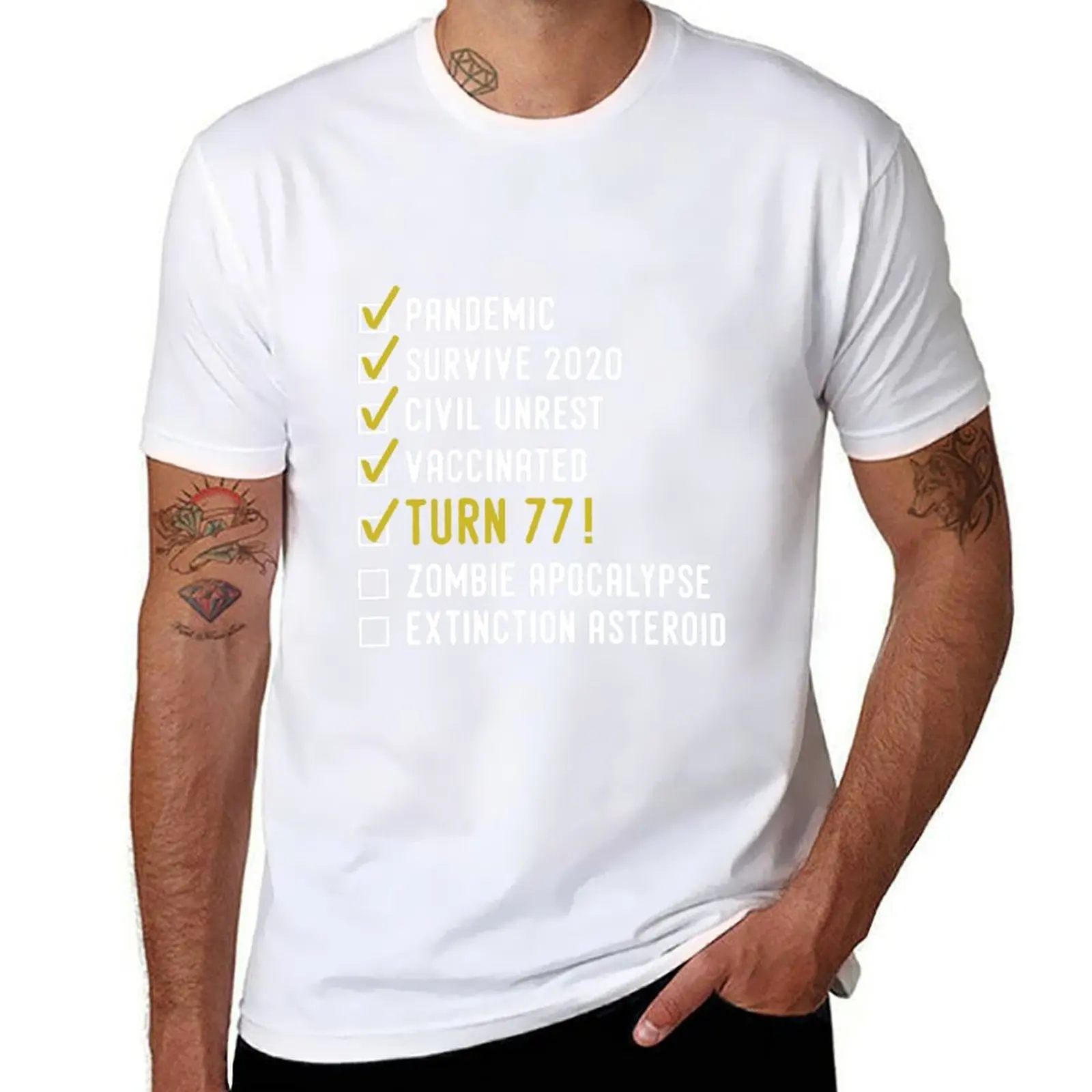 Funny 77th Birthday Gift For 77 years old T-Shirt man t shirts graphic man t shirts cotton T-Shirt