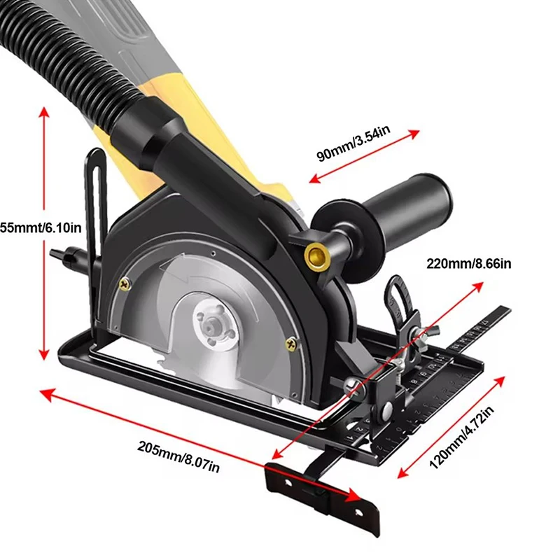 A805 Hander Stand Convert Cutting Machine Base Woodworking Table for Angle Grinders 100-125 With Dust Cover 45° Adjustable