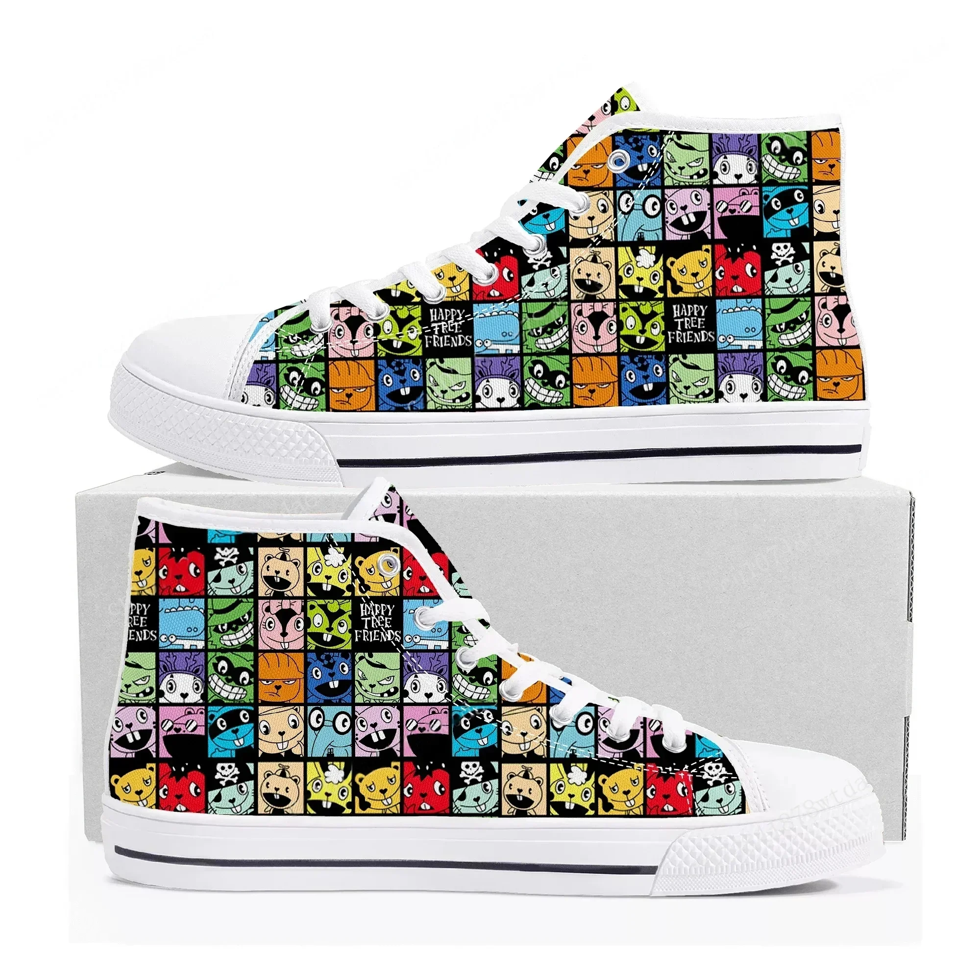 

Happy Tree Friends High Top Sneakers Men Women Cuddles High Quality Canvas Sneaker Comics Manga Couple Customized Shoes