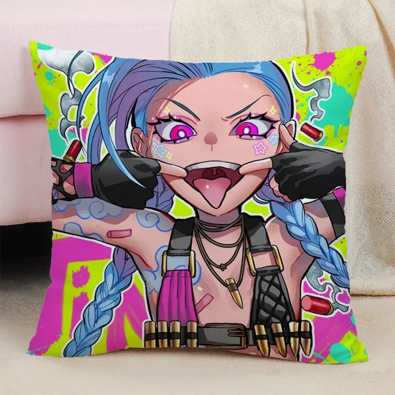 Anime Pillow Cover Jinx Cushions Home Decor Decorative Pillows Pillowcases 50x50 Pillowcase 40x40 Pilow Cases Cushion Covers