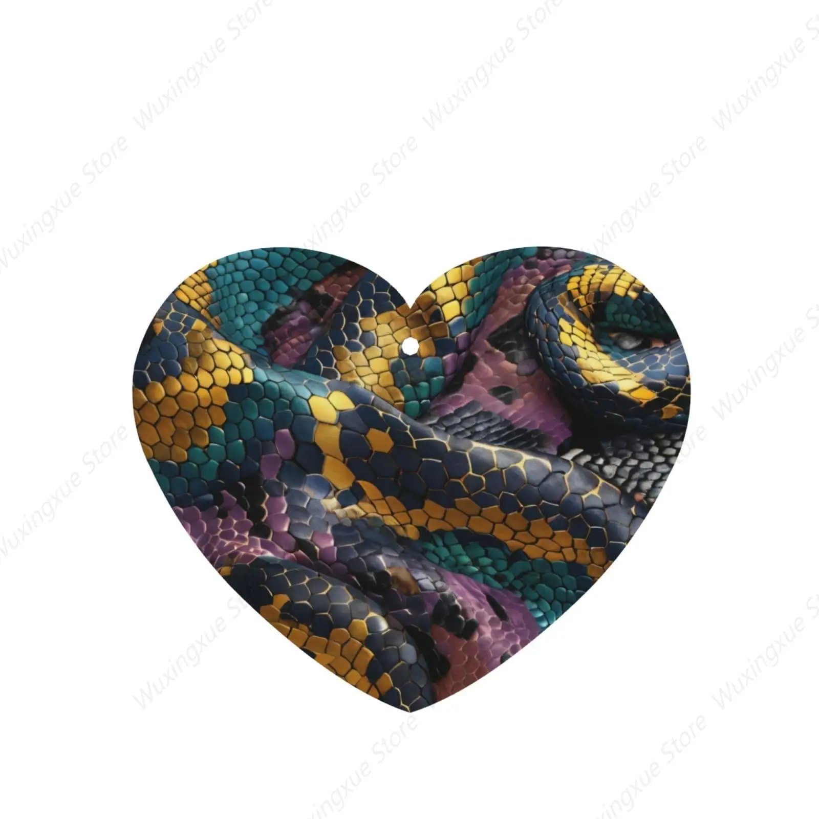 Colorful snake scale pattern Car Air Fresheners Cards Bedroom Fragrance Cards Long-lasting Fragrance Heart-shaped Shoe Cabinet