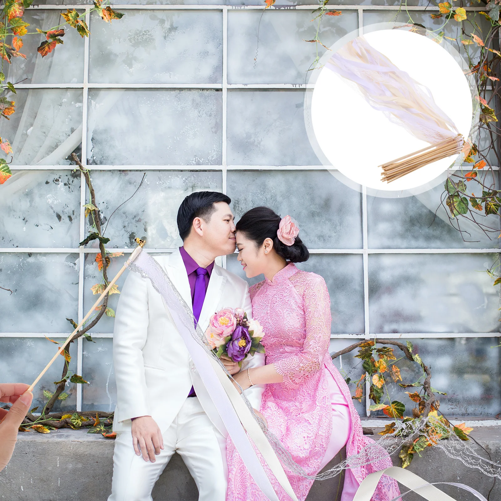 

25Pcs Colorful Wedding Fairy Ribbon Sticks Bell Design Durable Streamer Wands Party Supply Gifts Wedding Handheld Wand