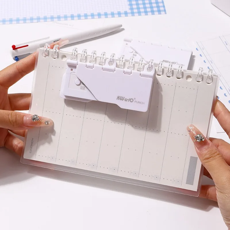 KW-trio Compact 5 Hole Punch Machine Manual 26 Hole Loose Leaf Notebook Paper Hole Puncher Stationery Office School Supplies
