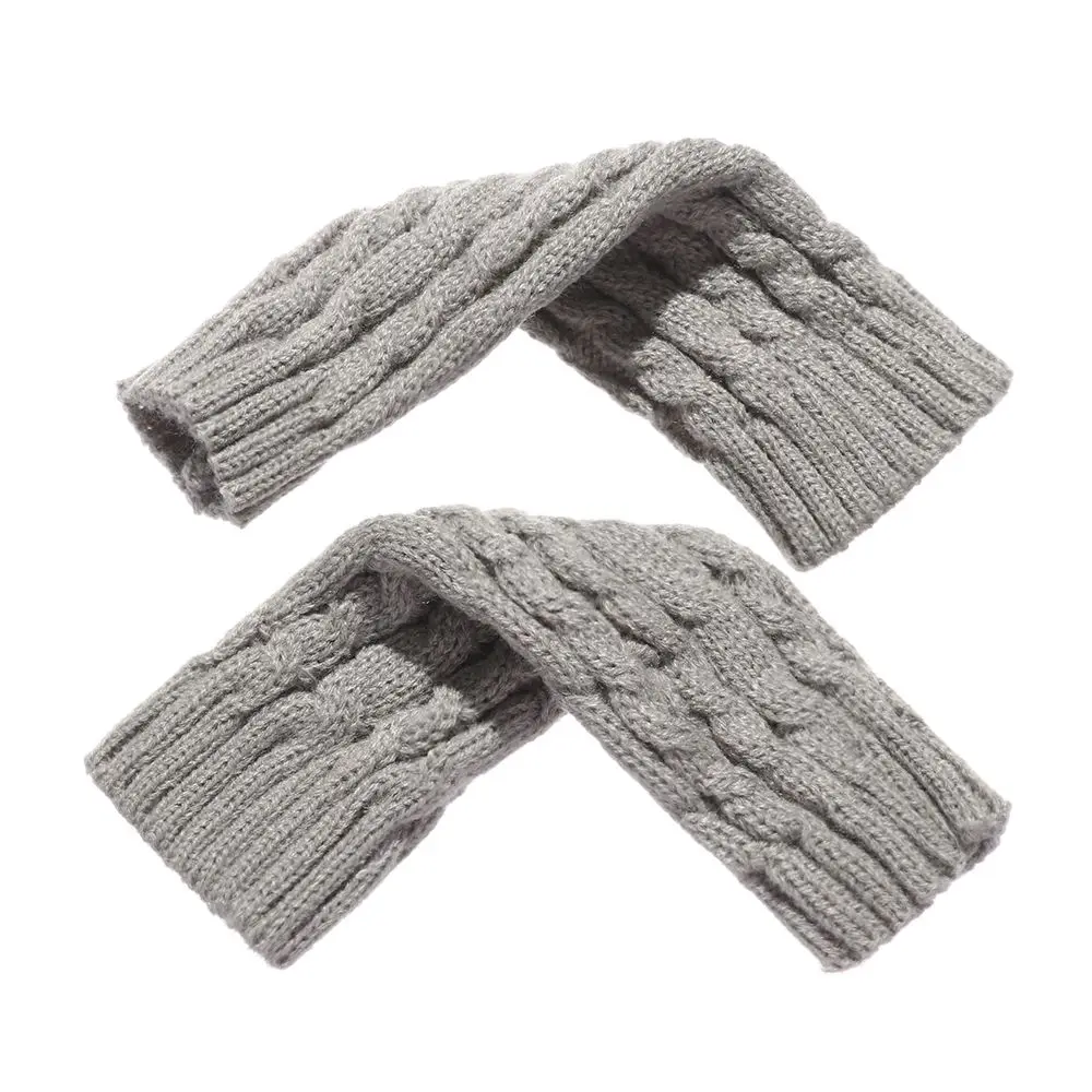 Women Girls Arm Warmers Fingerless Gloves Thick Warm Elastic Button Mitten Twist Fingerless Mittens