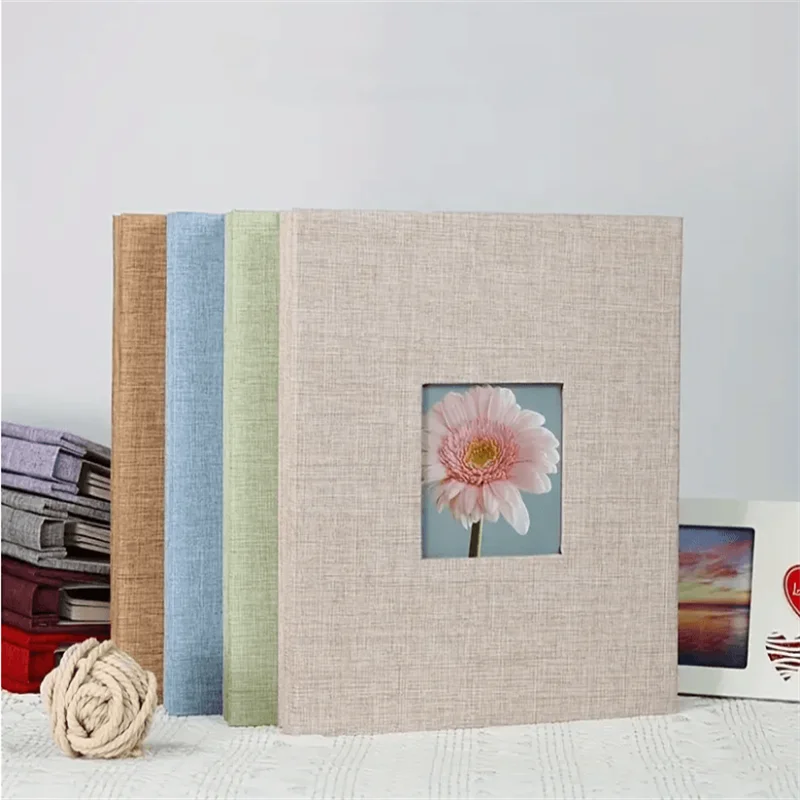 

10 Inch DIY Photo Album Linen Self-adhesive Laminated Family Couple Large-Capacity Handmade Creative Photo Album Storage Album