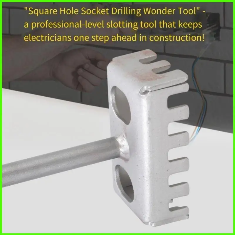  Electrician's Square Hole Cutter Punching Tool for Fast Grooves Creation In Electrical Box Installation Projects
