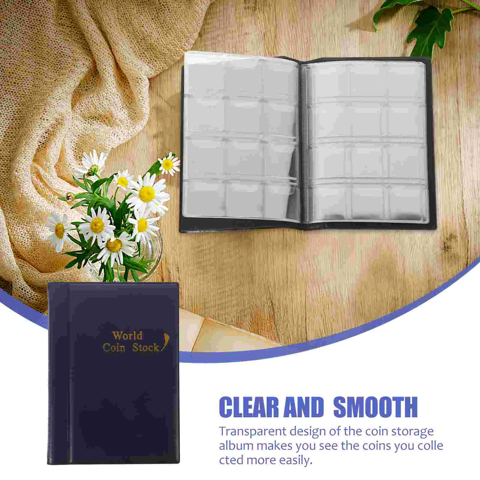 

Coin Collection Book Photo Album Organizer for Gift with Cover Commemorative Pu Holders