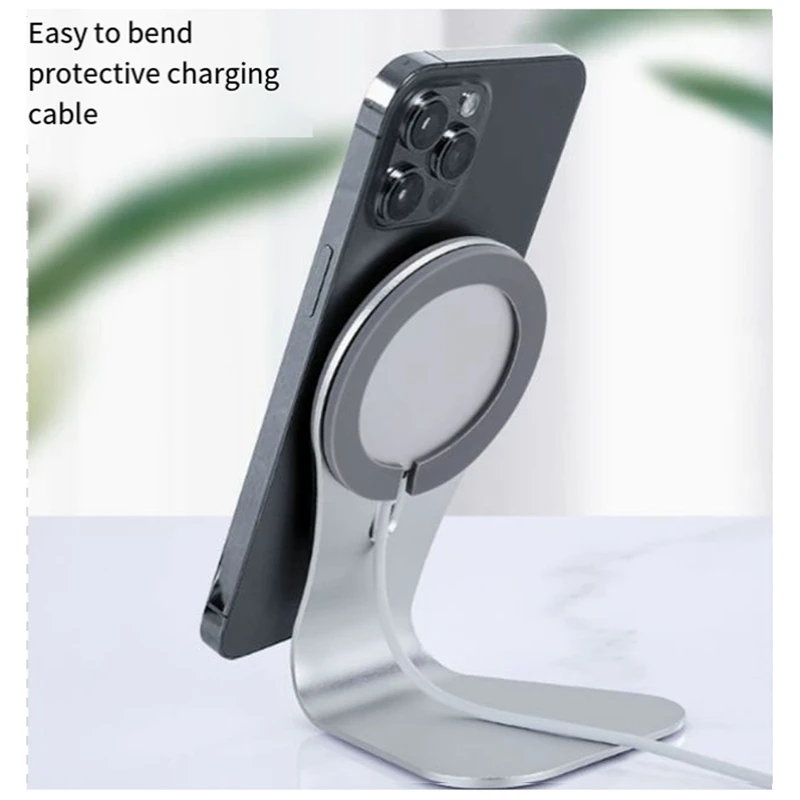 FUFU Supporto magnetico per caricabatterie per telefono cellulare Supporto magnetico per telefono Supporto in lega di alluminio Supporto di ricarica wireless veloce