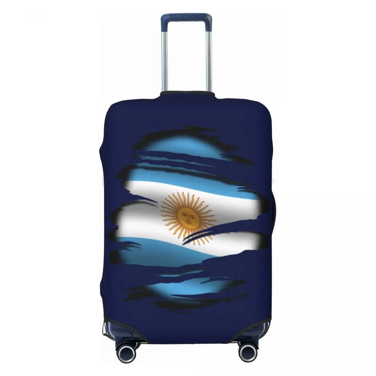 Custom Argentina Torn Flag Tattoo Suitcase Cover Dust Proof Argentinian Proud Travel Luggage Covers for 18-32 inch