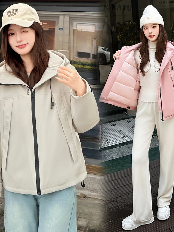 

Winter Thiened Cotton Jaet Women's Knee-Length Warm Coat Faionable Versatile Slimming Mid-Length Over-Knee Coat