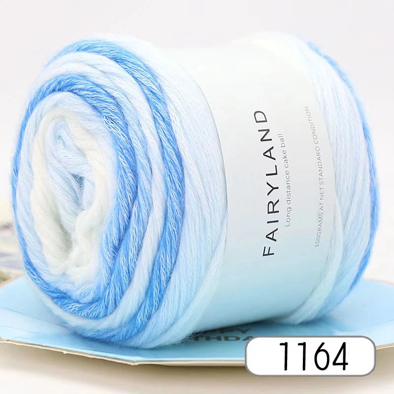 1Pc 100G Gradiënt Regenbooggaren, Geschikt Voor Diy Haak En Gebreide Warme Truien, Sjaals, Hoeden, Sjaals, Sjaals, Enz