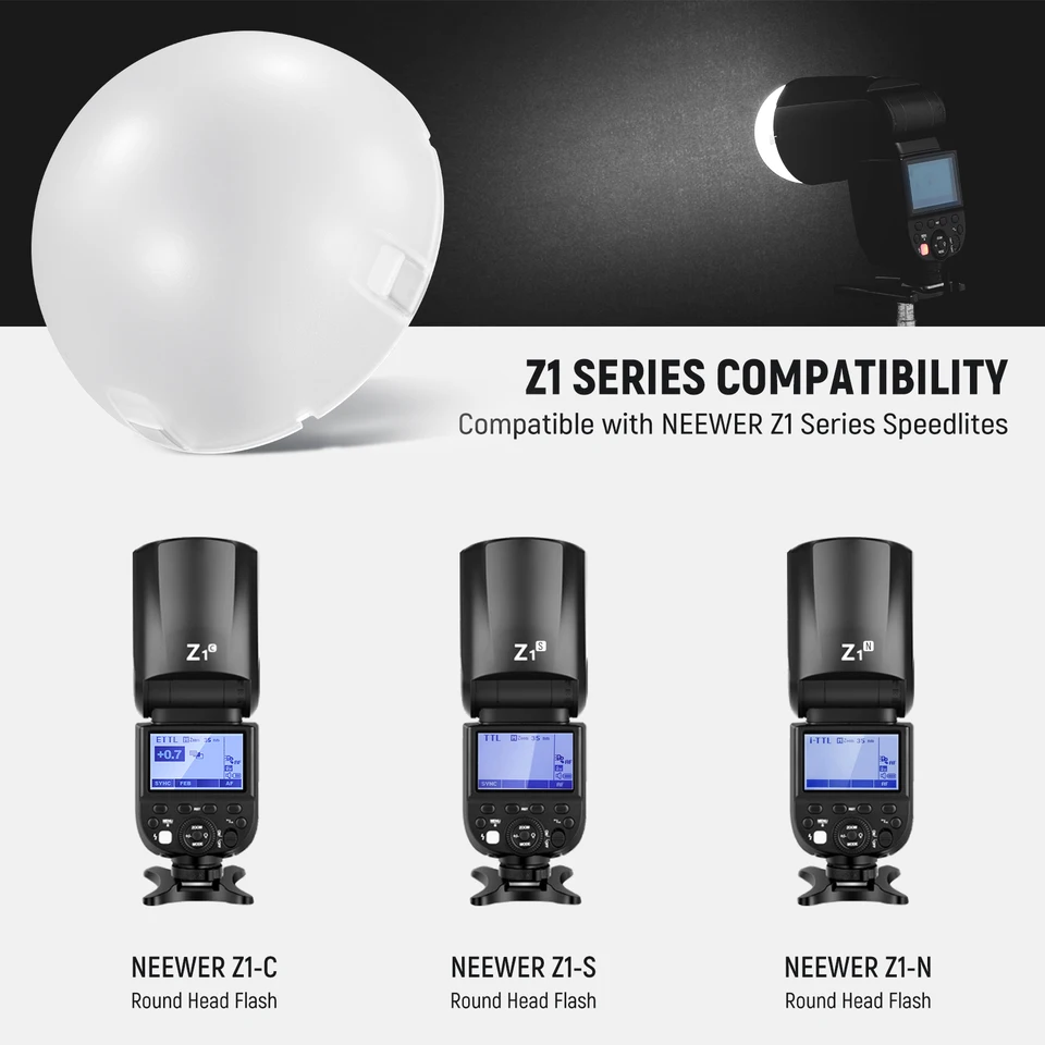 NEEWER Magnetic Dome Diffuser for Speedlite Flash