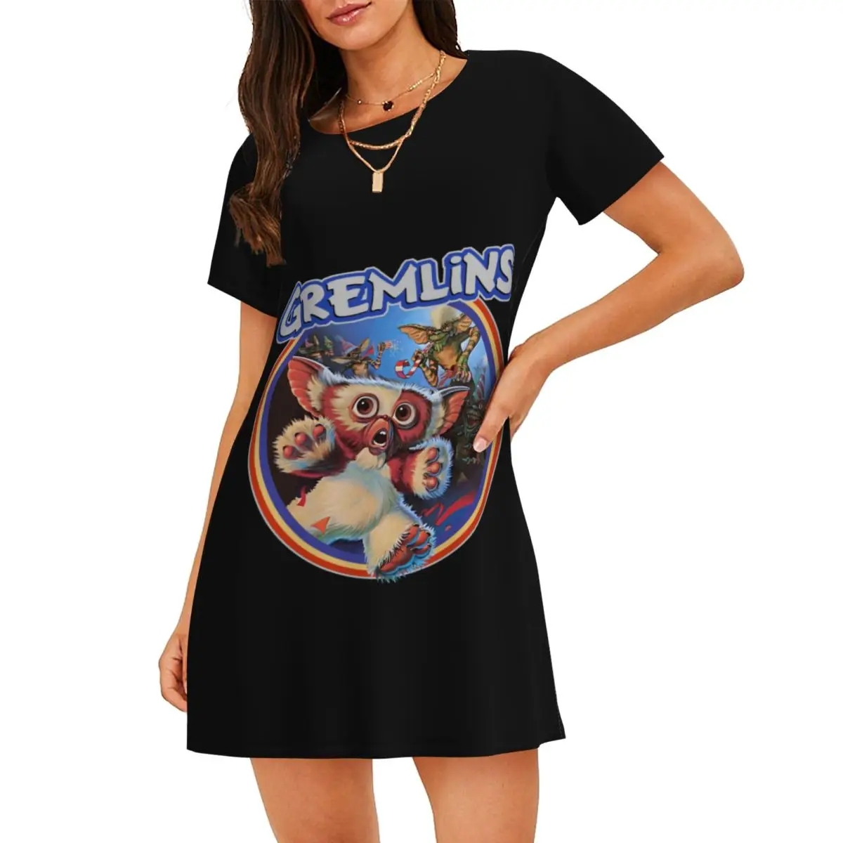 

Custom Gremlins 84 Pullover Nightgown For Sleeping Travels Loose Sleepdress Pajama Dress Soft Nightdress Sleepwear