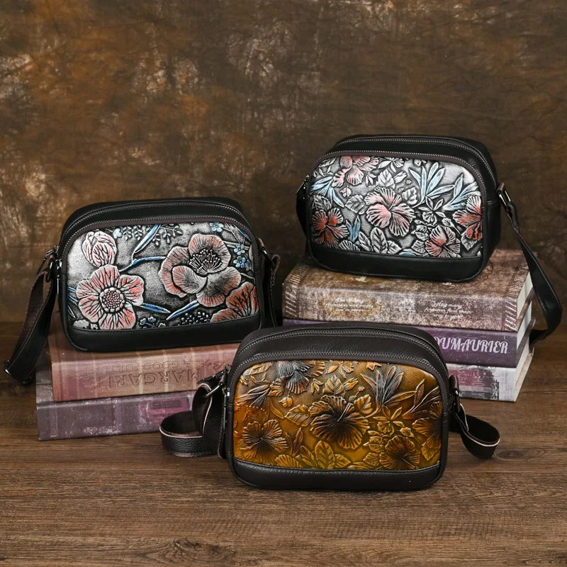 

Leather Crossbody Shoulder Bag Fashion Versatile Women's First Cowhide Simple Casual Business Large Capacity Trend Retro