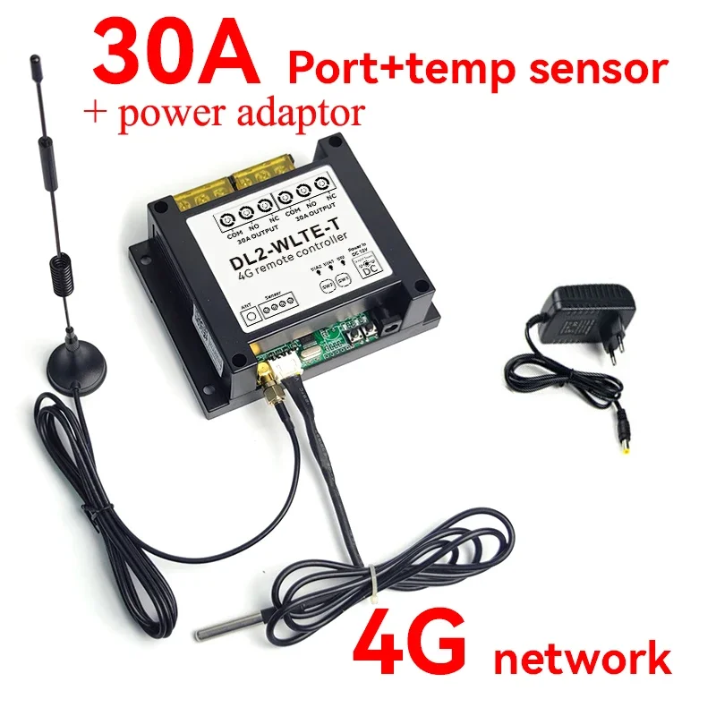 NF GSM 4G LTE SMS APP 2Channel Remote Relay Controller Switch 30A DL2-WLTE For Water Heating Temperature Monitoring