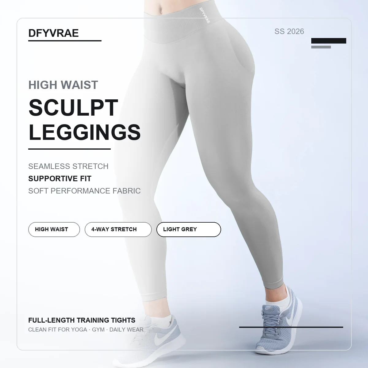 DFYVRAE Women High Waist Yoga Leggings Seamless Stretch Fitness Pants Tummy Control Gym Running Long Tights Sportswear