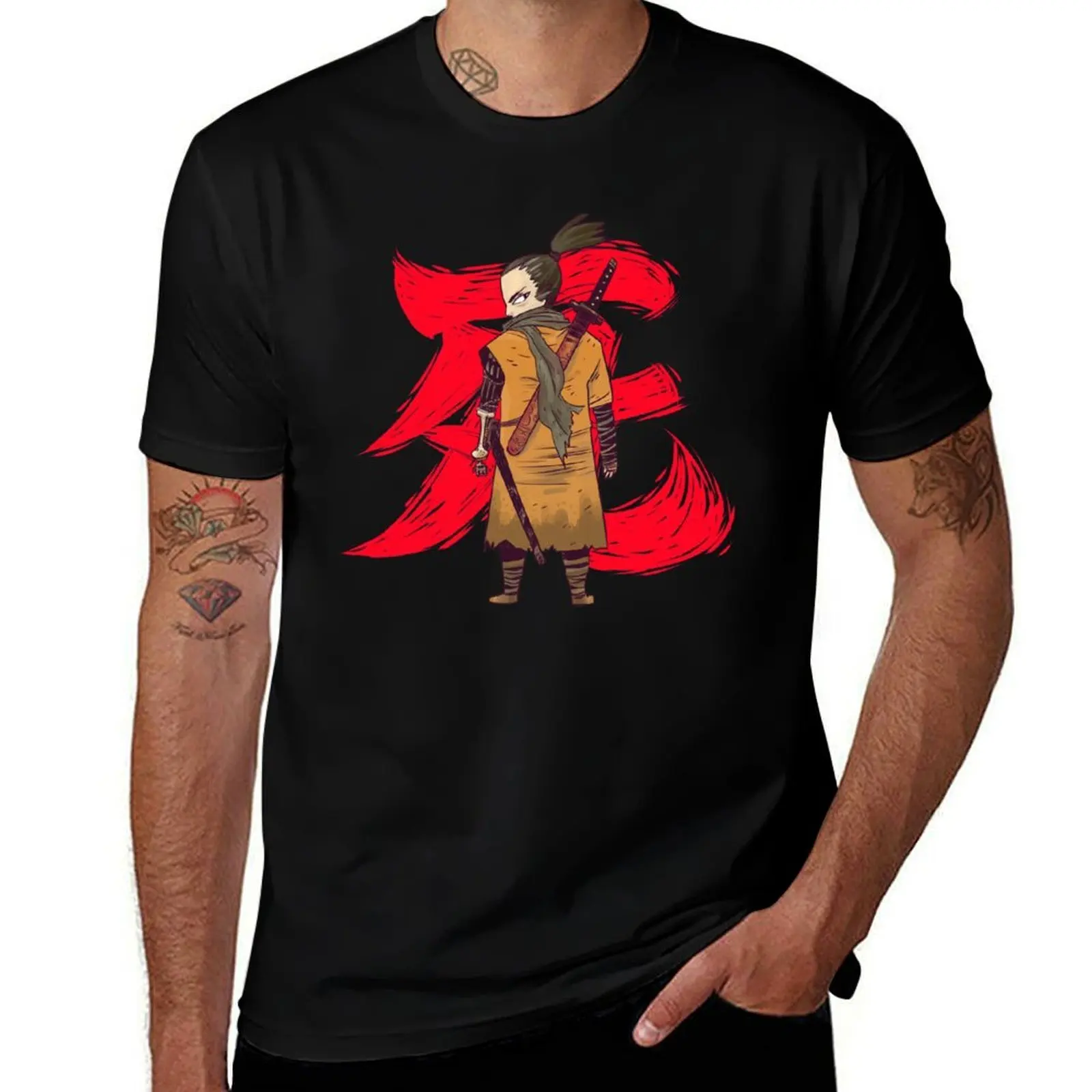 

Sekiro Kanji Wolf T-Shirt man t shirt luxury t shirts for man graphic tees t shirts for man graphic vintage T-Shirt