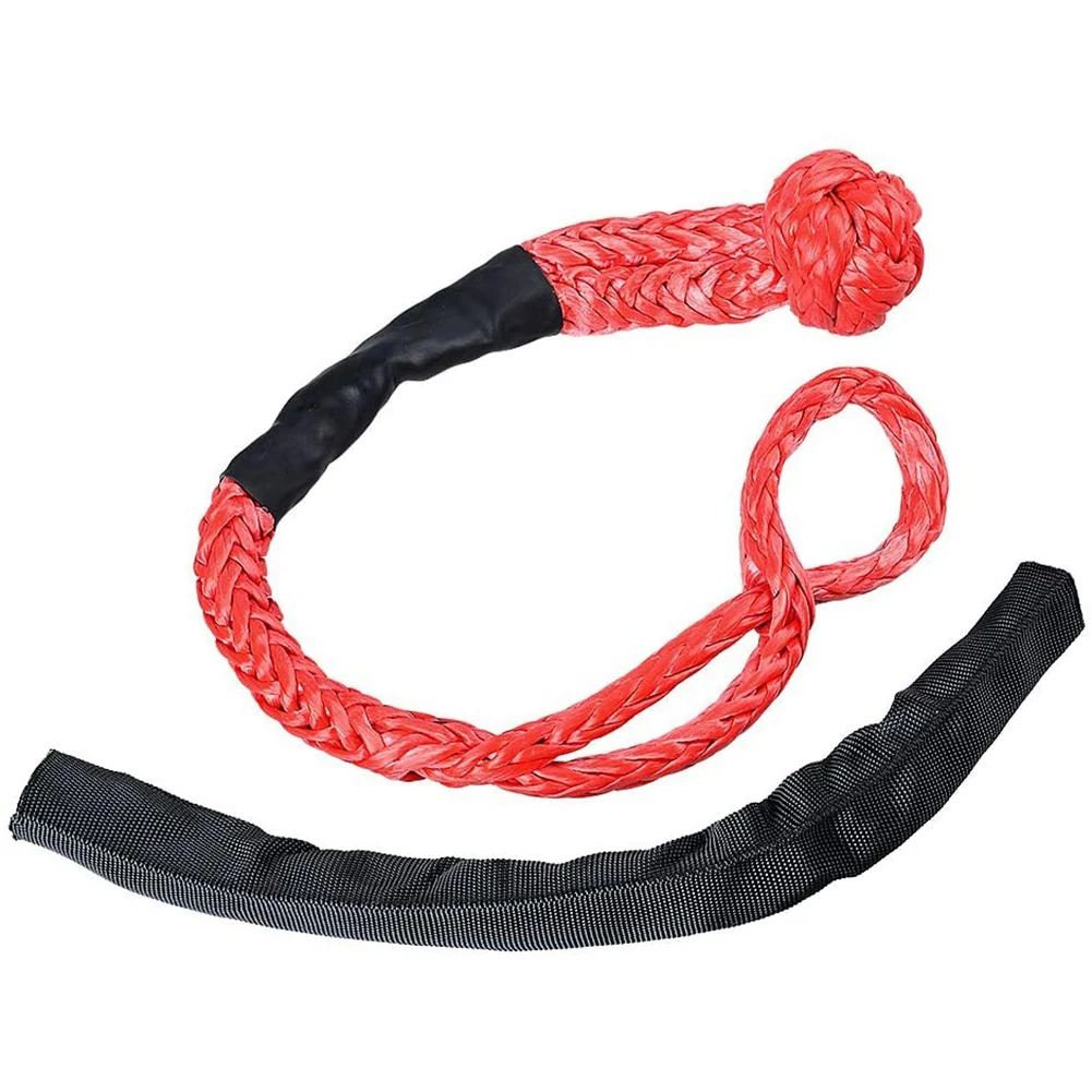WF-1/2 Inch Synthetic Shackle Winch Rope + Recovery Snatch Ring For ATV UTV SUV Off-Road Towing Truck 4X4 Boat Marine