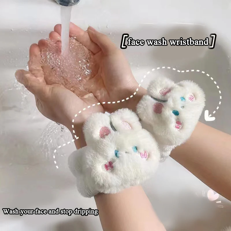 Reusable Cartoon Spa Wrist Washband Soft Microfiber Towel Wristbands Washing Face Women Girls Yoga Running Sport Wrist Sweatband