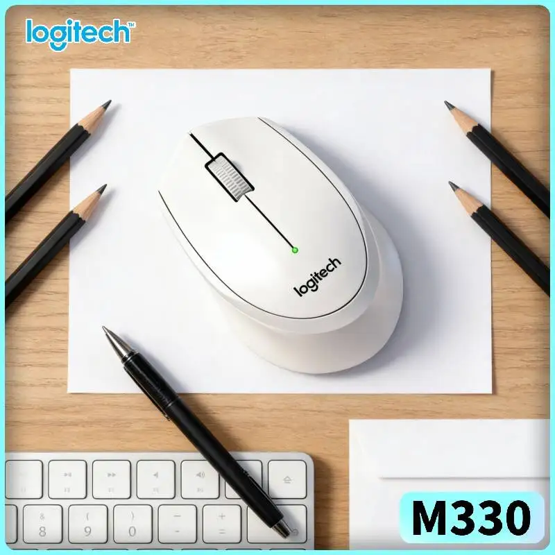 Logitech M330 Wireless Ergonomic Mouse Silent Clicks 2.4G Optical Tracking Single-Device for Windows Mac Chromebook Laptop
