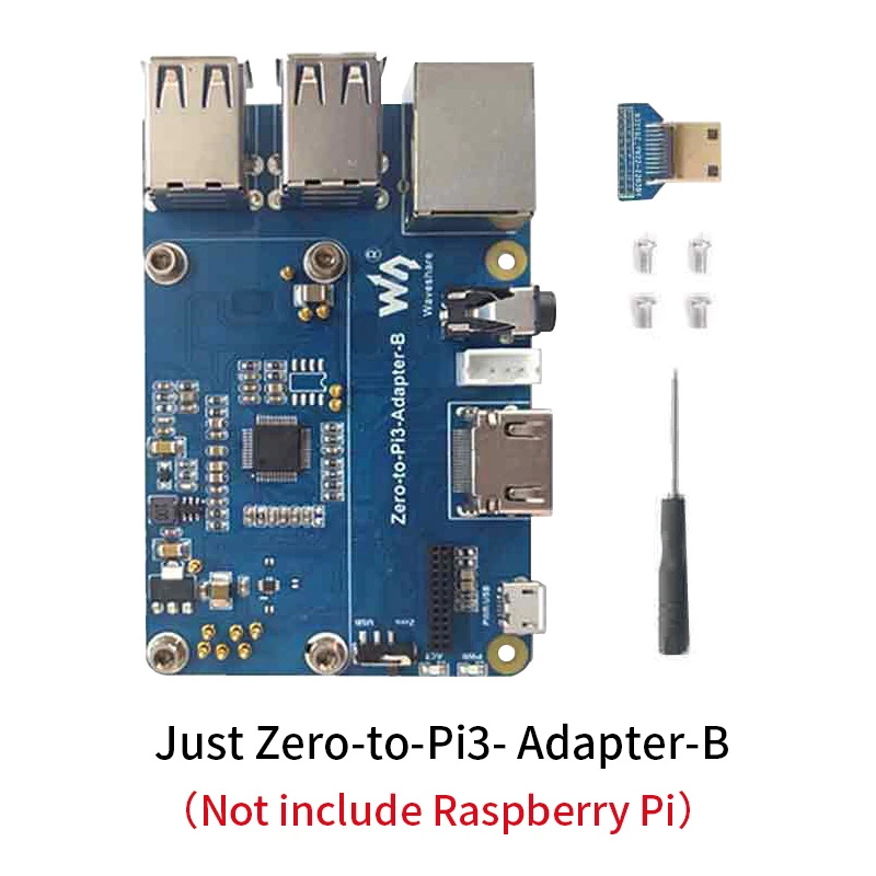 

Raspberry Pi Zero 2W to 3B Expansion Board USB HUB RJ45 USB
