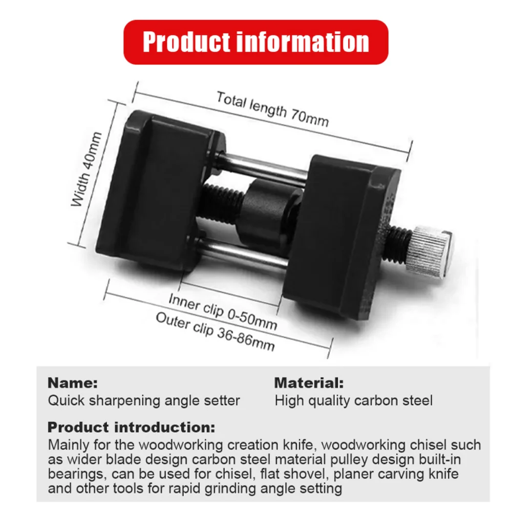 Fixed Angle Sharpener Honing Guide Edge Sharpening Jig for Chisels 0-2.25inches Planer Blades Woodworking Grinding Stone Support