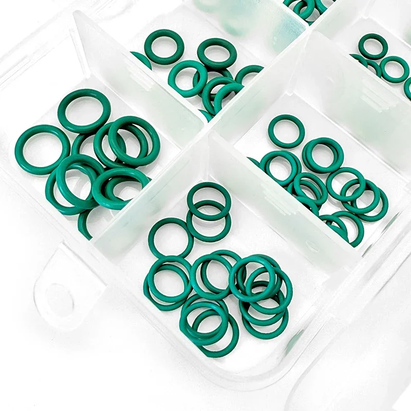 FKM Vitons Rubber O Ring Kit Green CS 1mm/1.5mm High temperature acid and alkali resistance for Chemical Industry  Mechanical