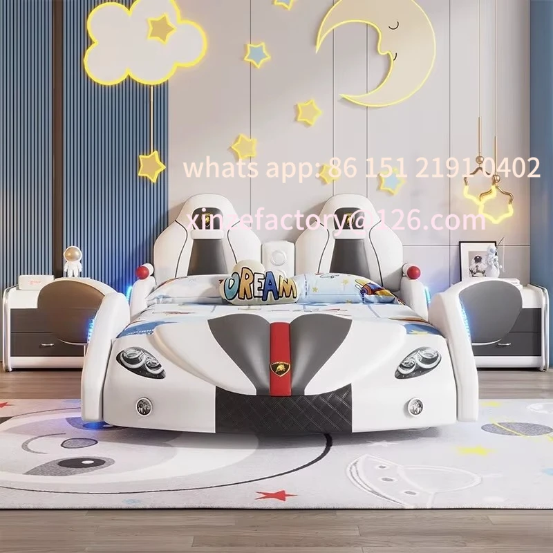 

Customizable Modern Car Bed for Kids High Quality Children Bed Set for Home Light Luxury king Size Car Shaped