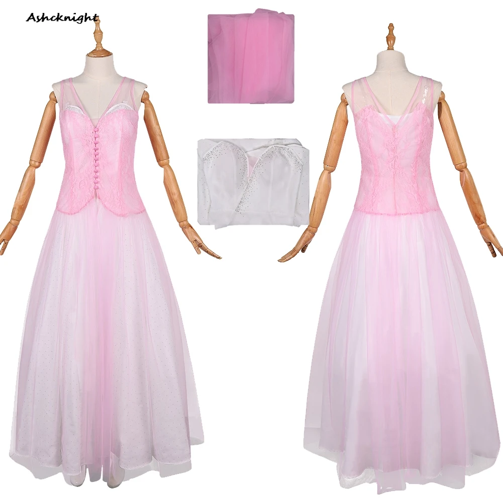 

2025 Movie Wicked ​Cosplay Glinda Dress Coat Cloth Women Adult Party Disguise Halloween Costume Carnival Roleplay Outfits Suit