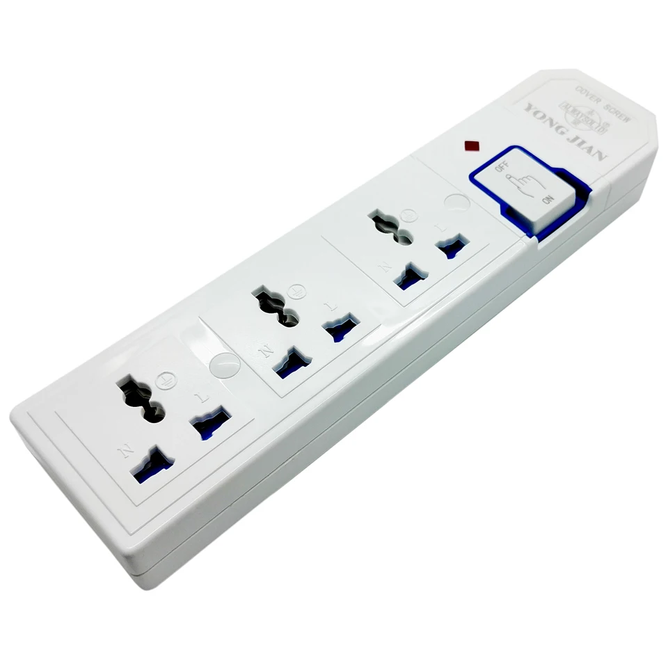 Multiple AC Electrical Rewireable Power Strip 3 4 5 6   Outlets Extension Socket Cord Cable 10A 250V 2000W