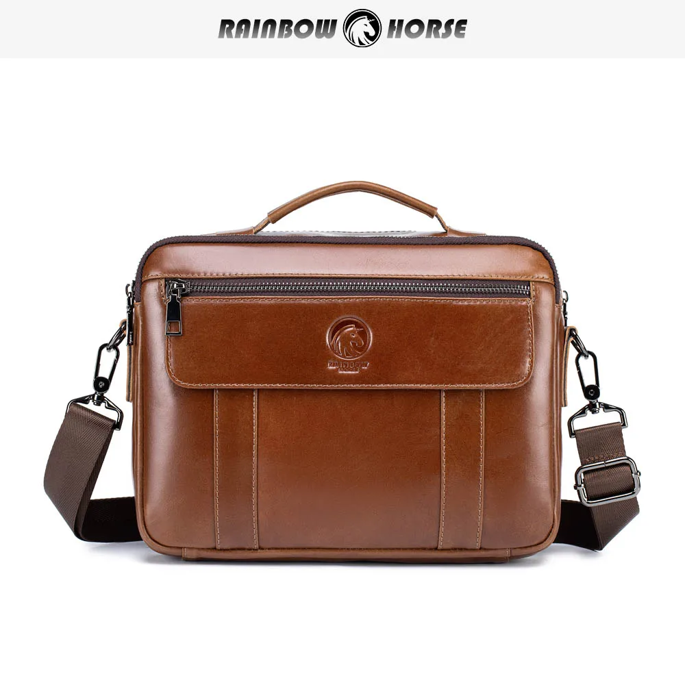 New men's mini crossbody bag, leather bag, men's texture perfect single shoulder carry on bag, top layer cowhide crossbody bag, view 6
