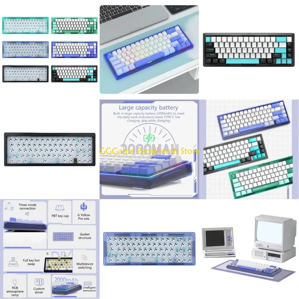 

U55B GAS67 2.4G Проводной 3-режимный комплект прокладок механической клавиатуры с возможностью горячей замены