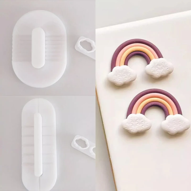 Арочные радужные серьги, вспомогательная форма, резак для полимерной глины с облаком, сделай сам, мягкая керамическая брошь, ювелирное моделирование, керамический инструмент