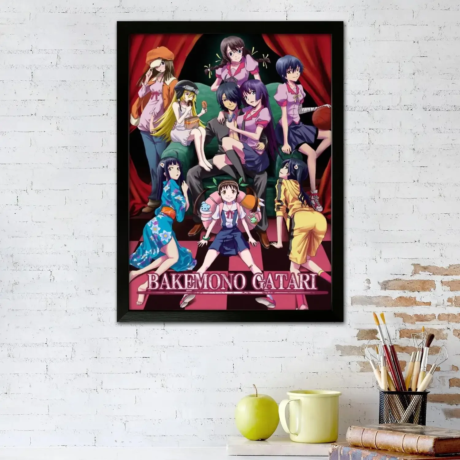 series monogatari comic book Poster Prints Wall Art Canvas Painting Poster For Modern Family Living Room Home Decor