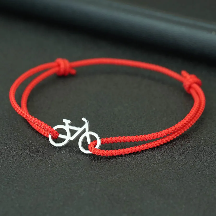 Personalisiertes Sport-Edelstahl-Fahrradarmband für Männer und Frauen, schwarz-rotes Fahrrad-Charm-Armband, Schmuck – Detail 9