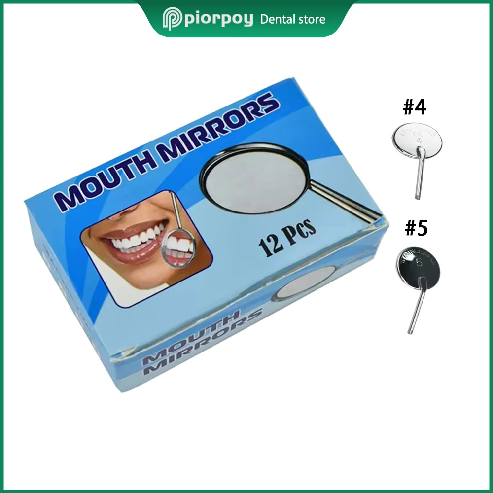 

PIORPOY12 Pcs/Box Dental Mouth Mirrors Stainless Steel Reflector Mirror Dentistry Surgical Instrument Tool Oral Mirrors Dropship