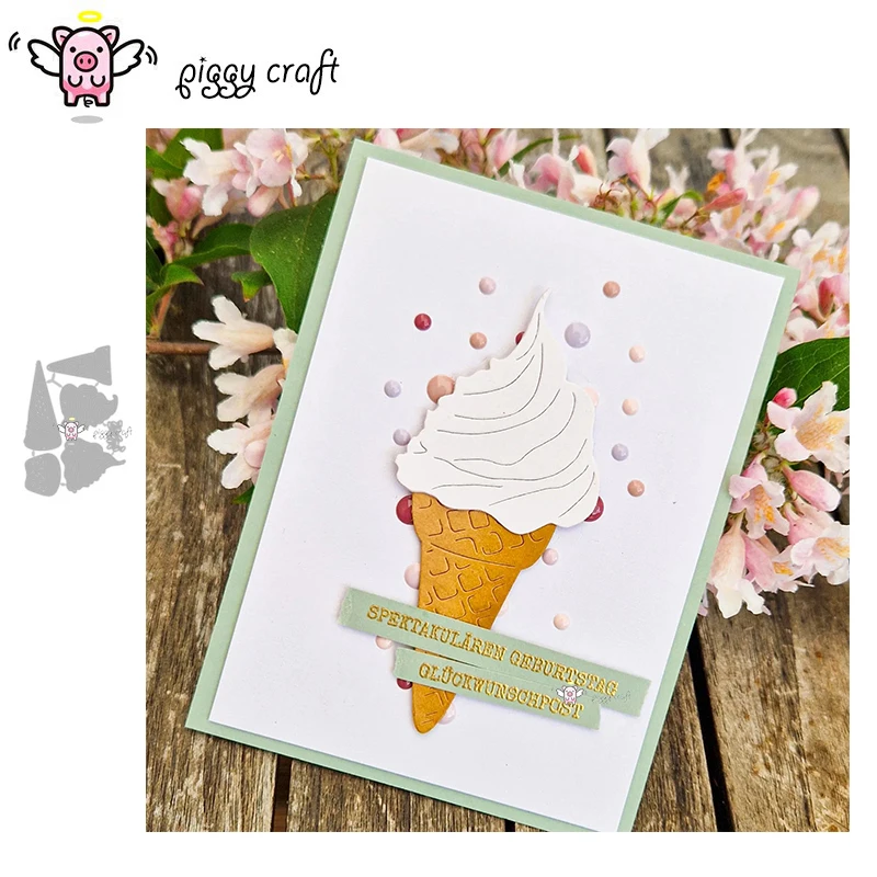 Piggy Craft Metall-Stanzformen, geschnittene Matrizenform, Eiskegel-Dekoration, Sammelalbum, Papierhandwerk, Messerform, Klingenstanzer, Schablonen