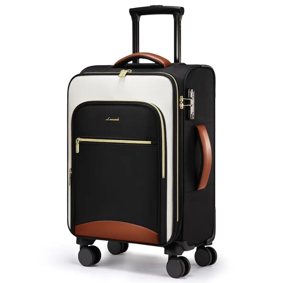 

On Luggage 22x14x9 Airline Approved, 20 Inch Softside Suitcases with Wheels, Lightweight Spinner Carry on Suitcase with TSA Lock