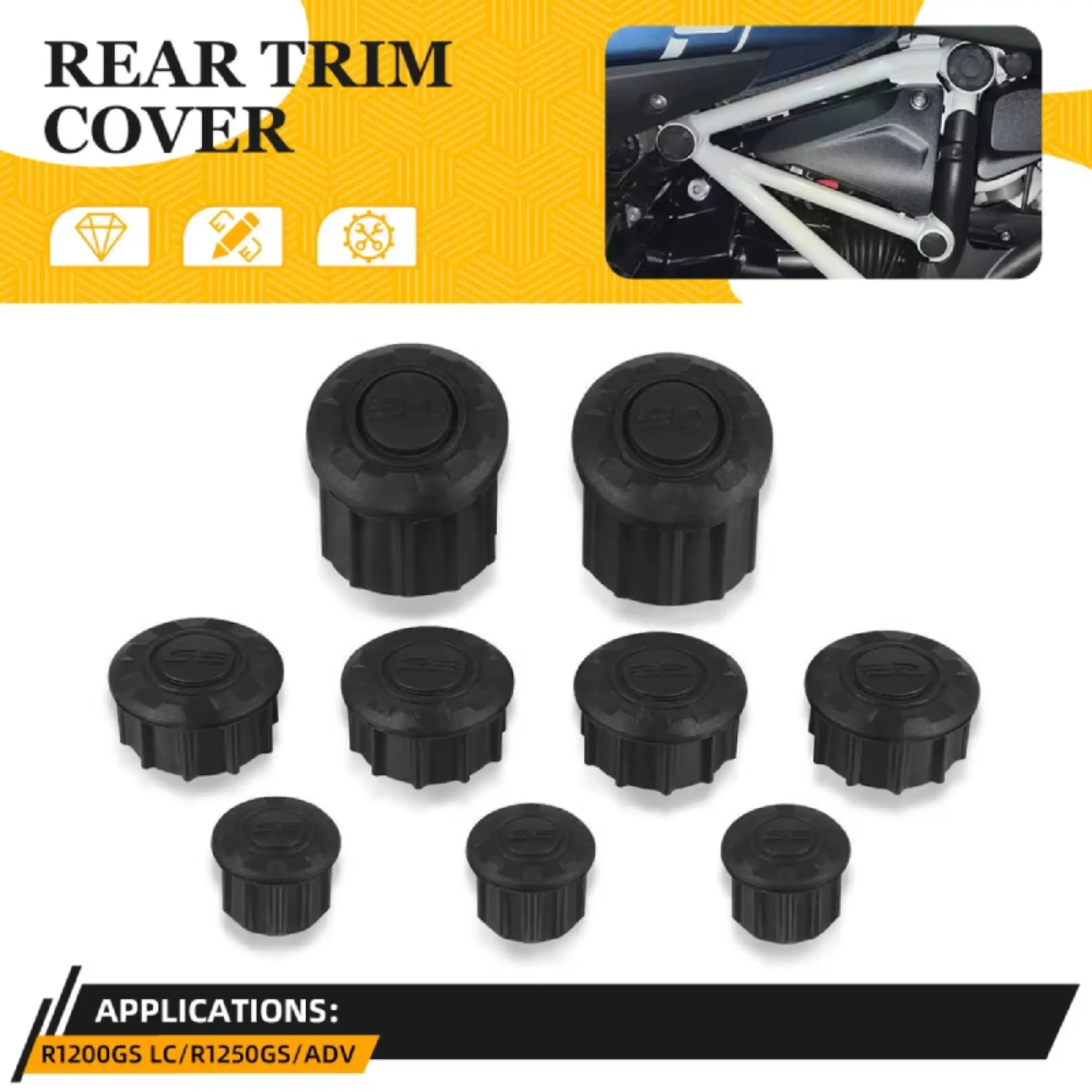 Tapones Decorativos para Agujeros del Chasis de Motocicleta, Juego de Tapas para BMW R1250GS LC R1250GS R 1200 1250 GS Adventure adv 2022 2023
