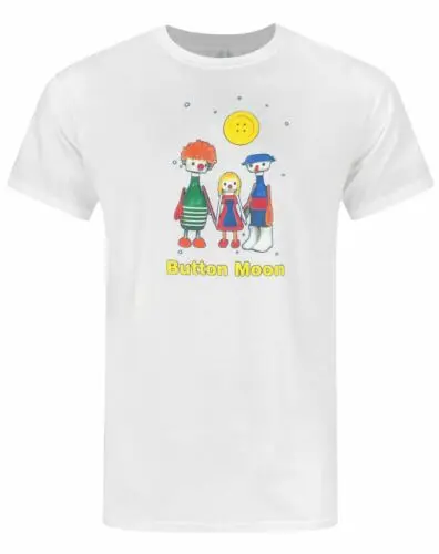 

Button Moon White Short Sleeved T-Shirt (Mens)