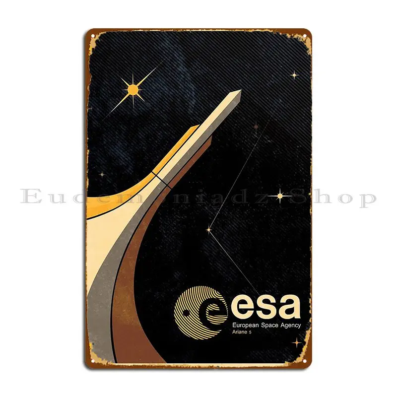 European Space Agency Esa Tribute Metal Signs Cinema Designs Wall Decor Living Room Living Room Tin Sign Poster