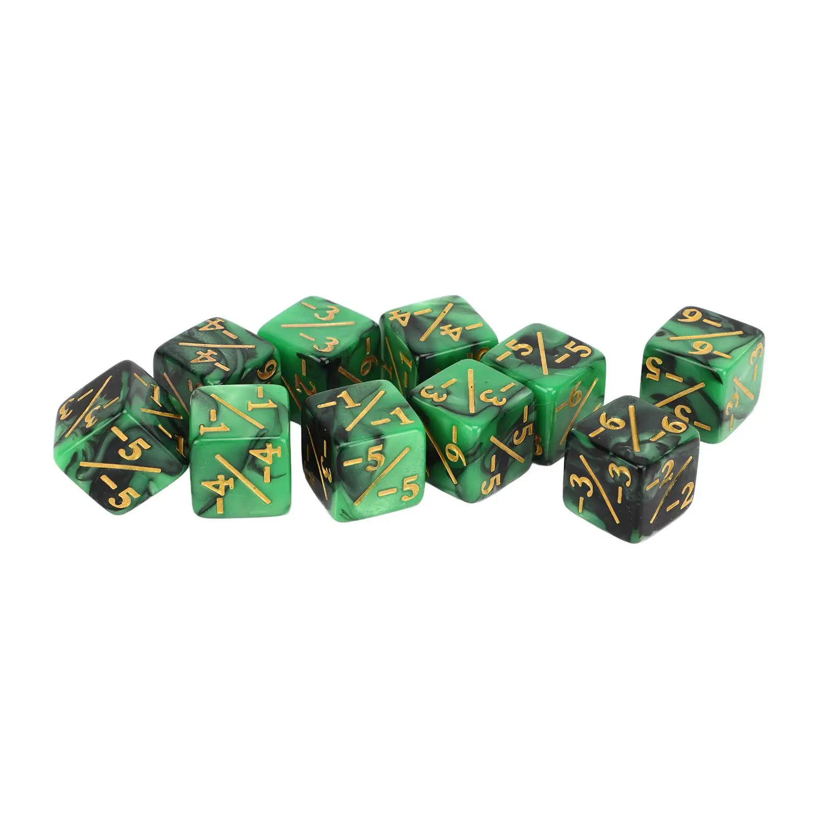 Dual Color 6-Sided Dice Set - Wear-Resistant Acrylic for Math Games & Compact Use