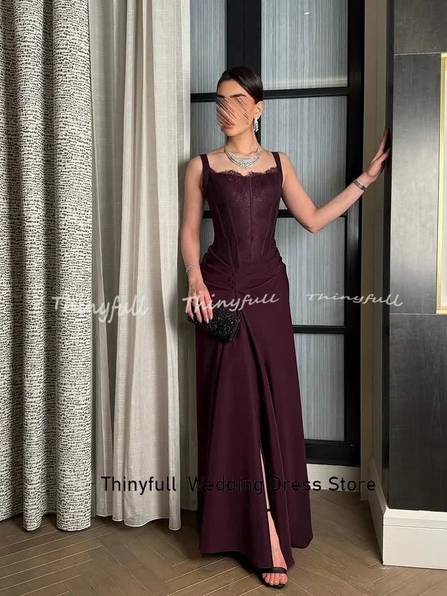 فستان Thinyfull عربي حورية البحر من الساتان للحفلات الراقصة بدون أكمام فساتين سهرة 2025 فستان رسمي طويل للمناسبات رداء De Soirée مخصص