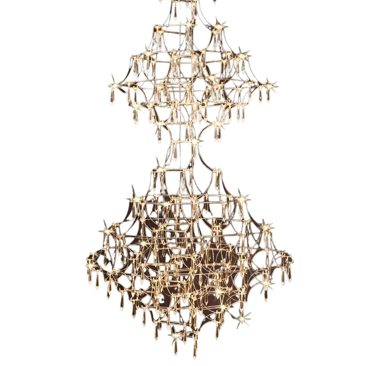 

Villa living room chandelier minimalist light luxury creative crystal lamp designer new commercial clothing store decorative