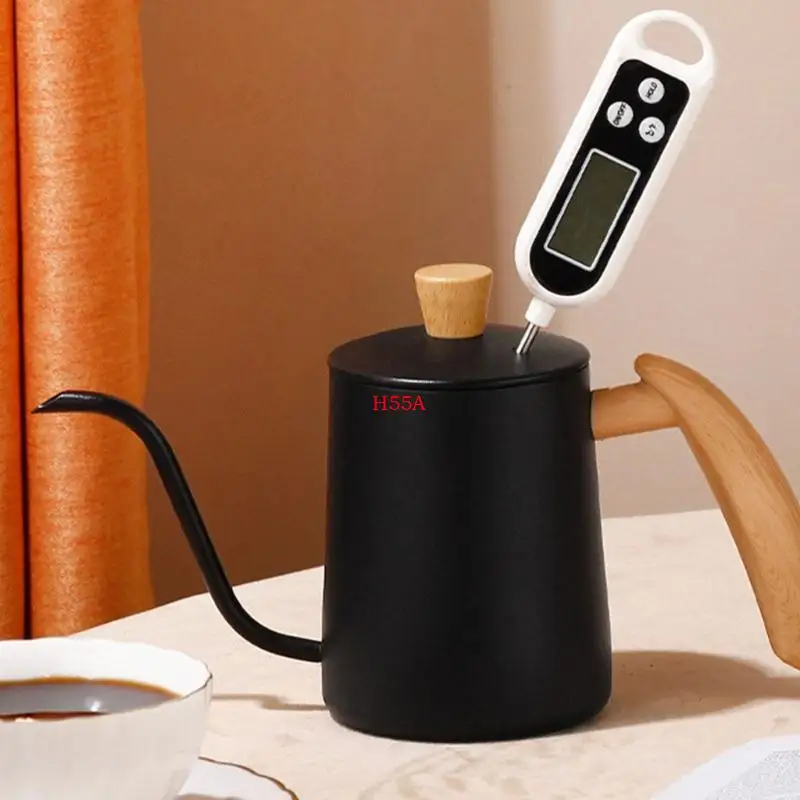 

H55A Hand Dripping Coffee Heat Water Pot with Lid Long Gooseneck Coffee Pot Kettle Camping Coffee Pot Coffee Accessories