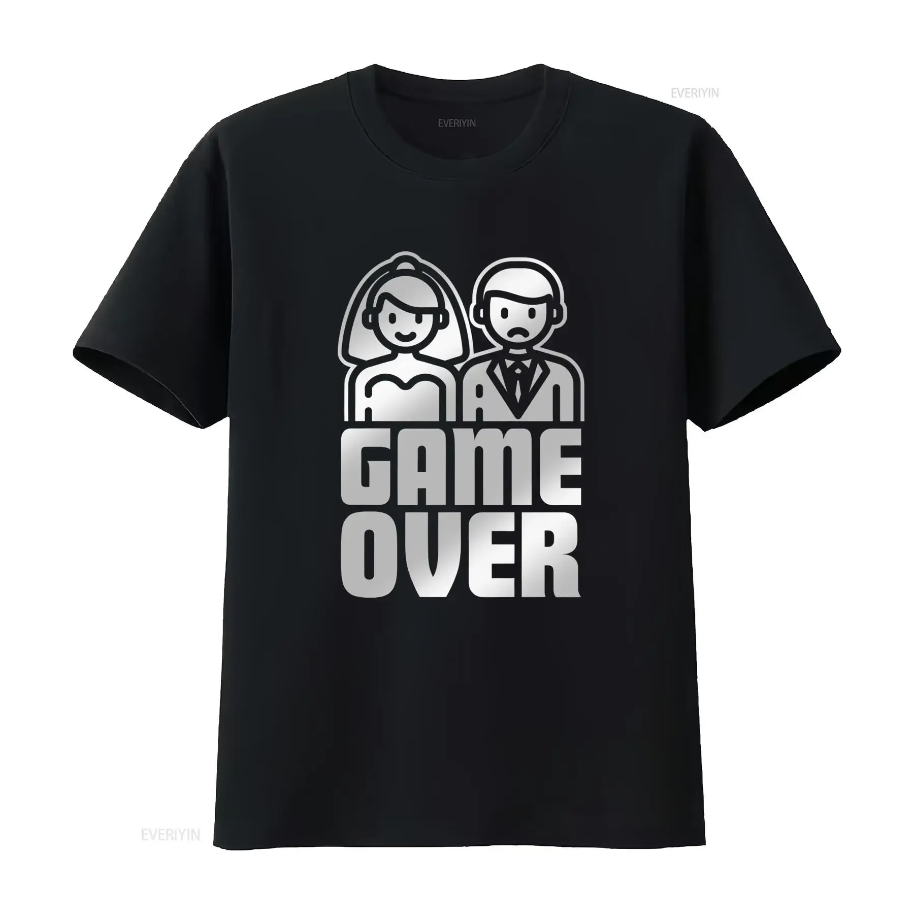 GAME OVER Bachelor Party JGA Groom Wedding Marriage Fun T Shirt for Men vintage Washed Slightly Stylish Comfortable Unisex