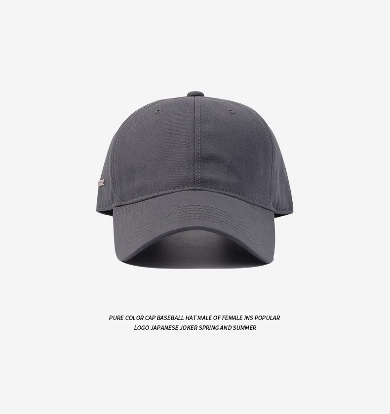 Einfarbige Baseballkappen aus Baumwolle für Männer und Frauen, verstellbarer Twill, Low-Profile-Snapback, täglich taillierte Mütze, alle Jahreszeiten – Detail 7