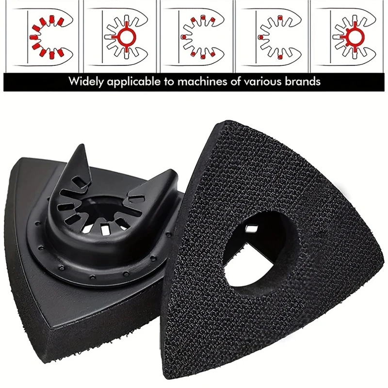 

2 шт. треугольная шлифовальная подушечка с быстросъемным механизмом для осциллирующего инструмента, аксессуары для ремонта электроинструментов, передние станки