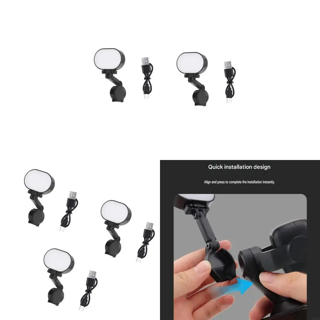 E1PF Portable Camera Light Accessory with Mount Arm, Adjustable Color Temperature, for Pocket 4Pro Travel Recording and