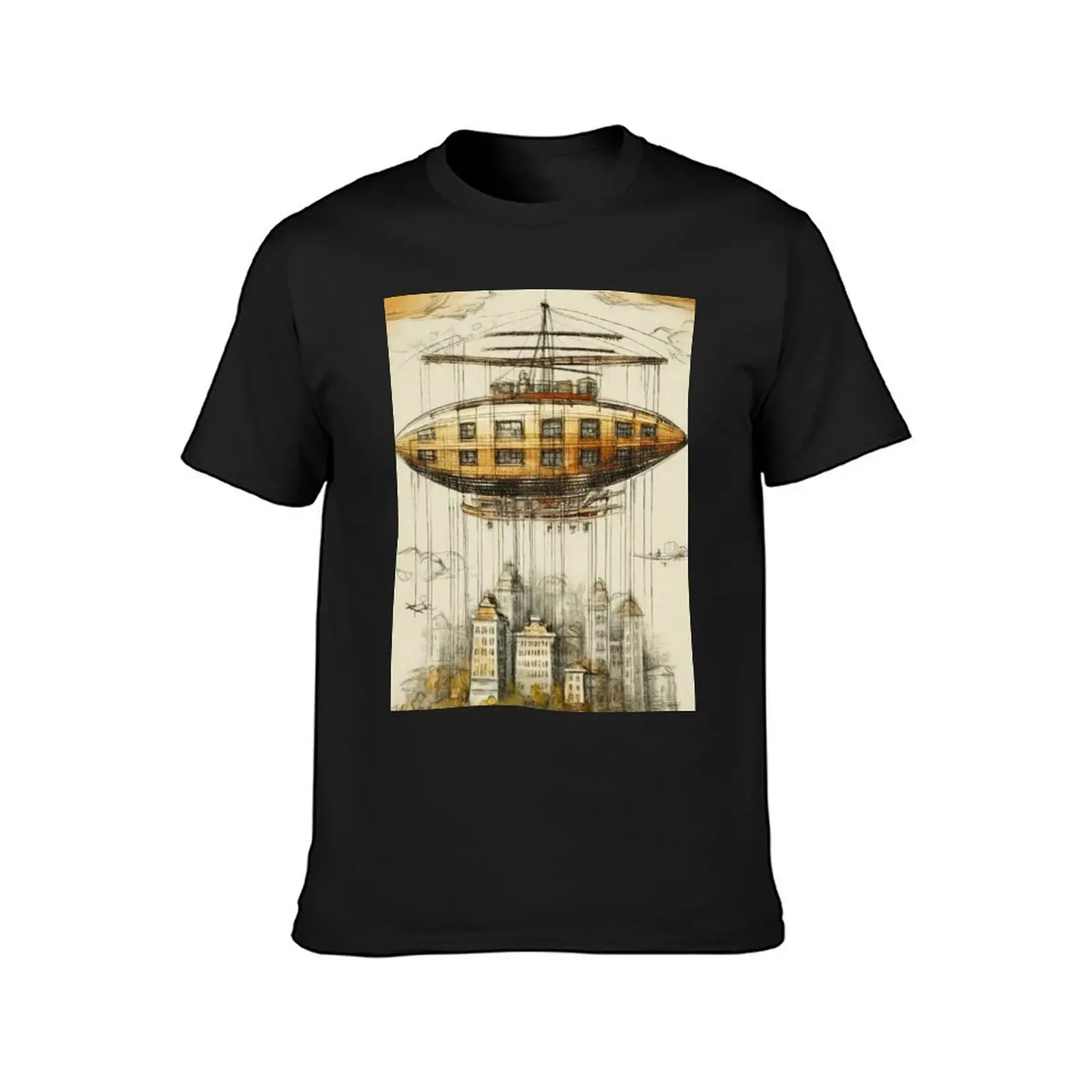 whimsical airship soaring through the skies amidst floating islands Graphic T-Shirt plus sizes for a boy tshirts for men